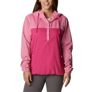 COLUMBIA WOMEN'S TAMIAMI HODDIE CACTUS PINK/KEY WEST SMALL POCKETS LIGHTWEIGHT